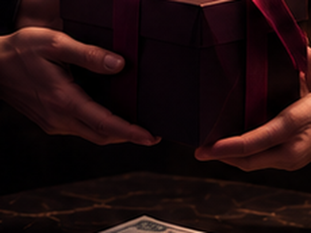 The delivery note: plain box, neutral sender, cash on delivery — the part no one wraps