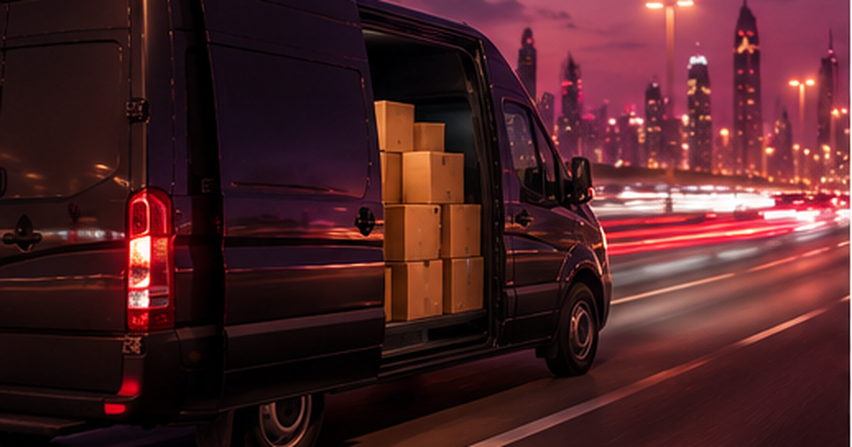 Same-day delivery steps: order before cutoff, packed, courier dispatched, delivered tonight