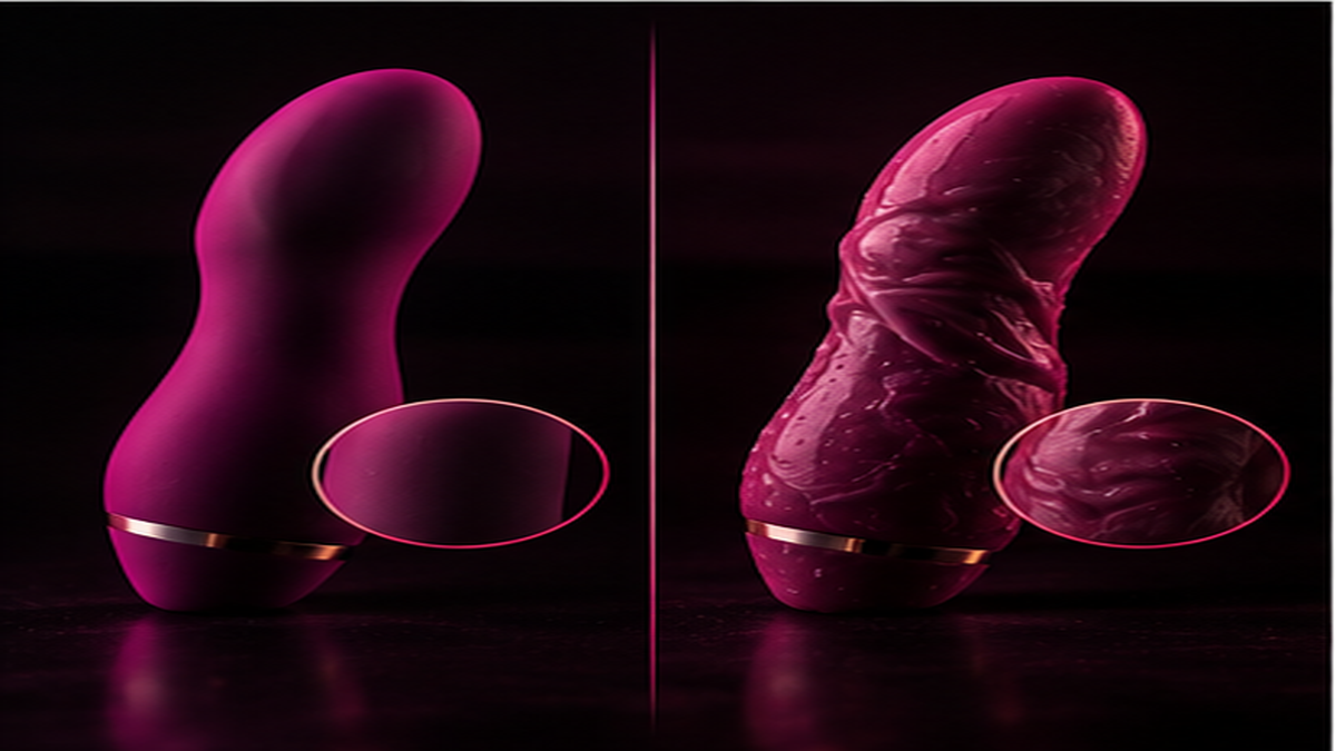 The damage report: a silicone toy before and after contact with silicone lube